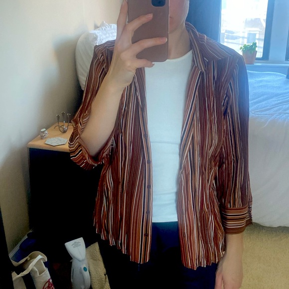 Scott Taylor Vintage Pleated Striped Blouse - Picture 3 of 6